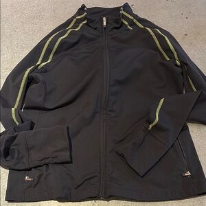 Black and yellow striped track jacket